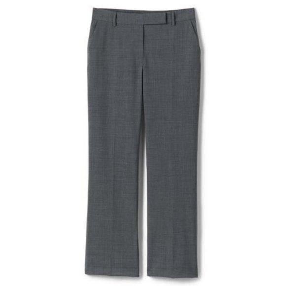 NWT LANDS' END WOMEN'S WASHABLE WOOL STRAIGHT PANTS LIGHT CHARCOAL HEATHER 0 - Picture 1 of 5